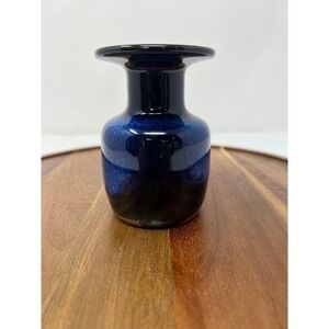 Small Ceramic Vase Blue Glaze Made in‎ Japan Bud Vase Minimalist Decor